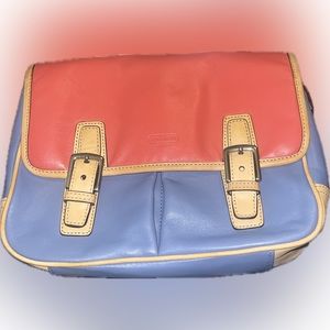 Coach Park Colorblock Red and Blue Crossbody Bag.  Rare